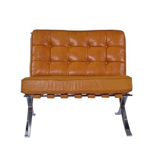 Bernhardt Flair afer Mies Van Der Rohe Butterscotch brown leather Barcelona chairs