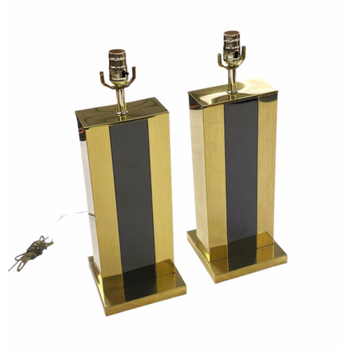 Gold and black vintage metal table lamps