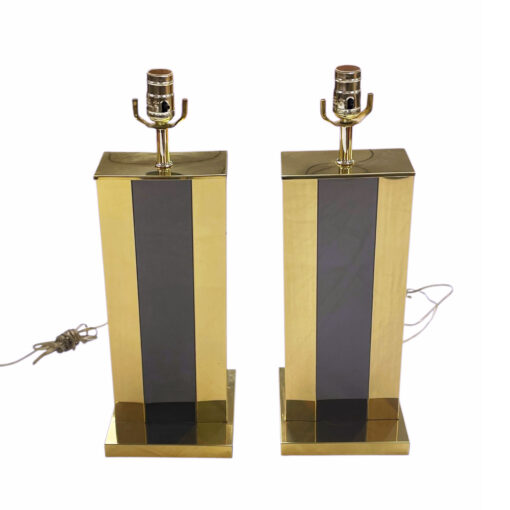 Gold and black vintage metal table lamps