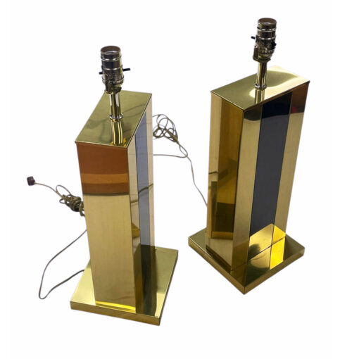Gold and black vintage metal table lamps