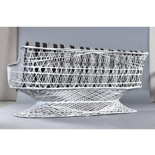 Spun fiberglass vintage outdoor sofa by Russell Woodard