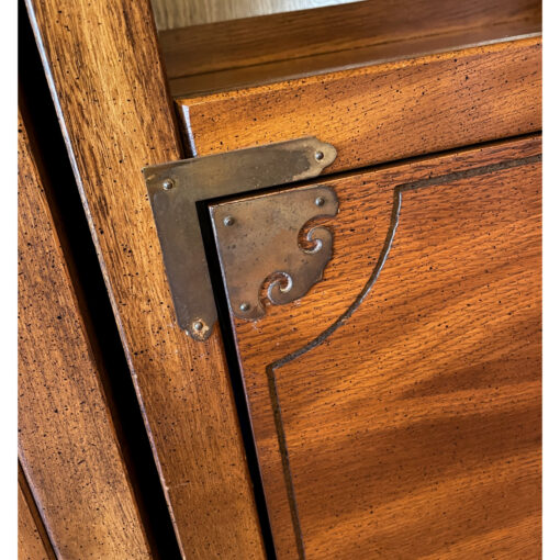 Bernhardt Asian inspired modular wall unit bookcase with china cabinet and dry bar