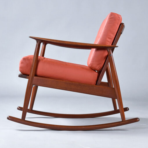 Moreddi Danish teak and leather rocking chair