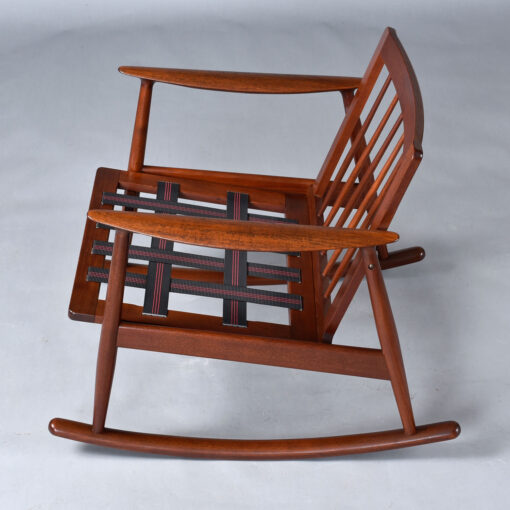 Moreddi Danish teak and leather rocking chair