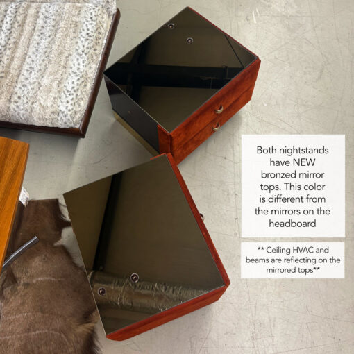 Verardo Italian suede mirror top nightstands