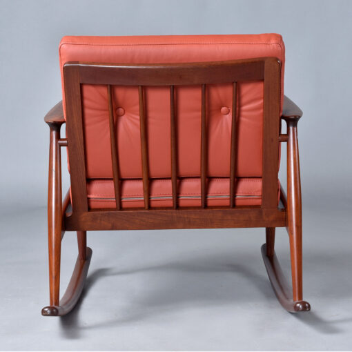 Moreddi Danish teak and leather rocking chair