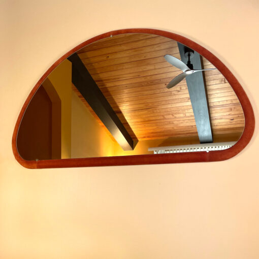 Verardo mirror top Italian suede dresser with lights and matching wall mirror