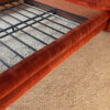 Verardo Italian 1970s suede platfrom bed with mirrored headboard and built in nightstands and stereo with phone