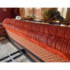 Verardo Italian 1970s suede platfrom bed with mirrored headboard and built in nightstands and stereo with phone