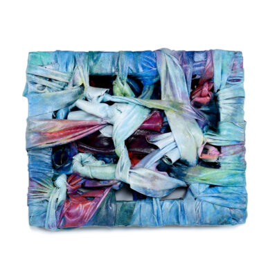 Robert Patrick blue textile art painting