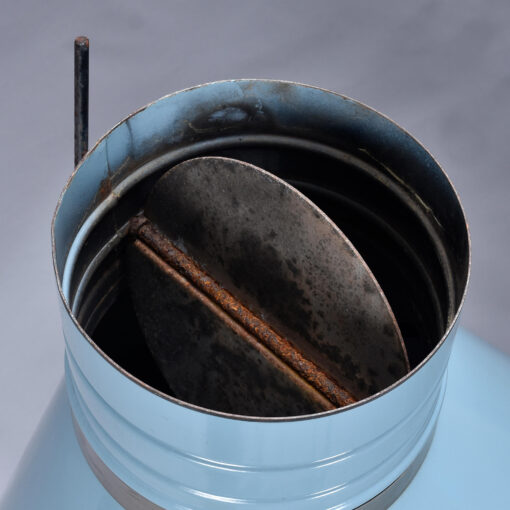 Powder blue Mid-Century Modern Preway style wood burning fireplace