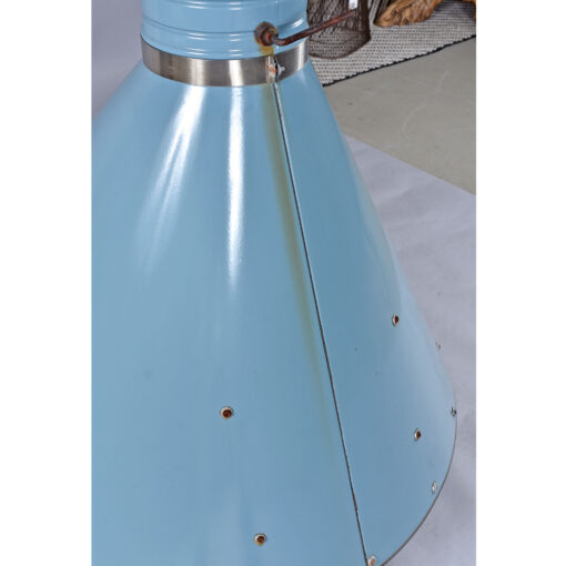 Powder blue Mid-Century Modern Preway style wood burning fireplace