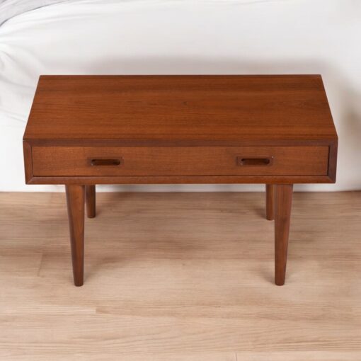 Lyby Mobler Danish Teak Wide nightstands with drawer and finished back
