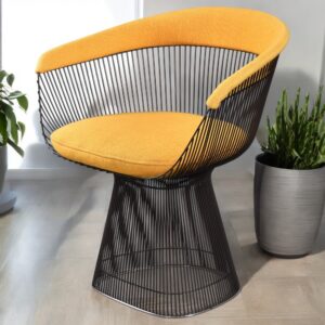 1972 Original Warren Platner for Knoll Yellow Metallic Armchair