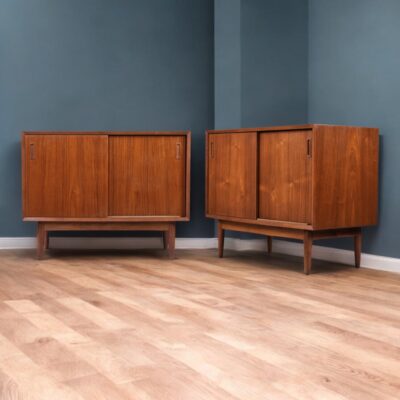Lyby Mobler Modular Danish teak cabinets with sliding doors