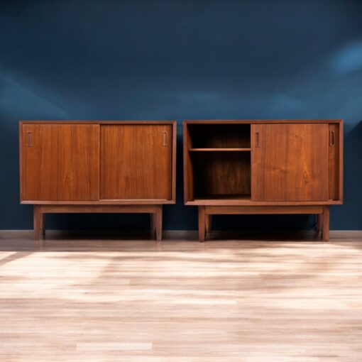 Lyby Mobler Modular Danish teak cabinets with sliding doors