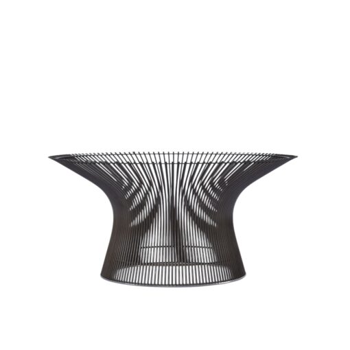 Warren Platner coffee table metallic wire base with round glass top