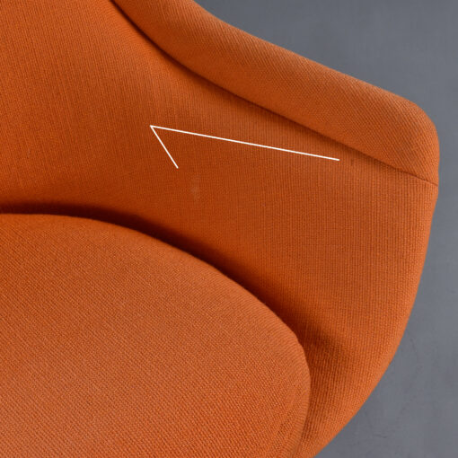 Warren Platner for Knoll 1972 orange Easy Chair with ottoman in bronze finish