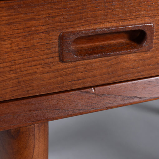 Lyby Mobler Danish Teak Wide nightstands with drawer and finished back