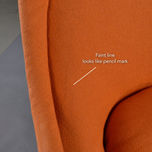 Warren Platner for Knoll 1972 orange Easy Chair with ottoman in bronze finish