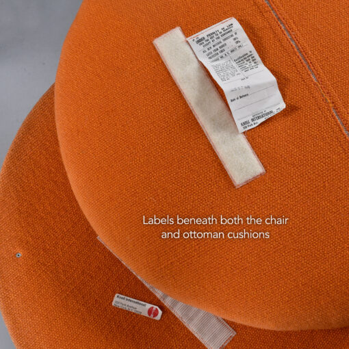 Warren Platner for Knoll 1972 orange Easy Chair with ottoman in bronze finish
