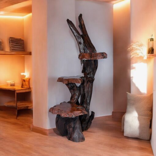 Live edge rustic tree pedestal