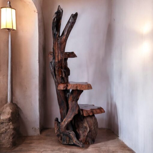 Live edge rustic tree pedestal