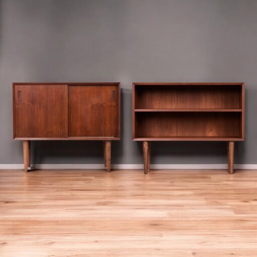 Lyby Mobler Danish Modern Modular sliding door cabinet and bookshelf