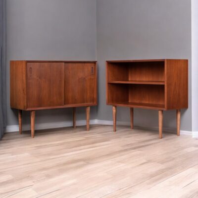 Lyby Mobler Danish Modern Modular sliding door cabinet and bookshelf