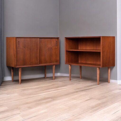 Lyby Mobler Danish Modern Modular sliding door cabinet and bookshelf