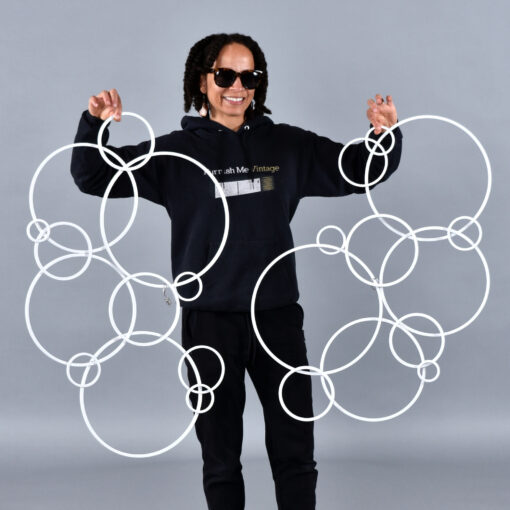 White circles metal wall art sculptures