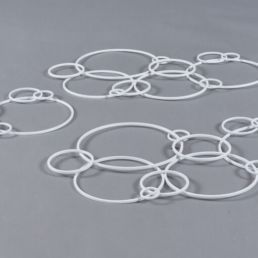 White circles metal wall art sculptures