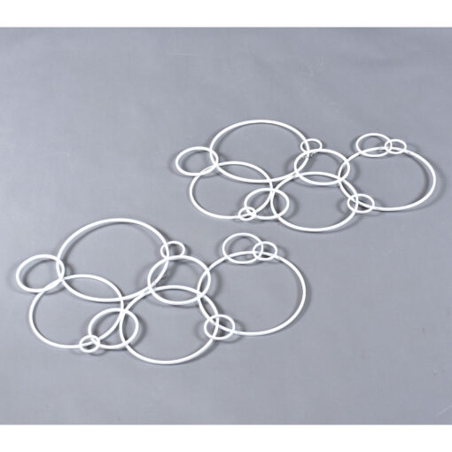 White circles metal wall art sculptures