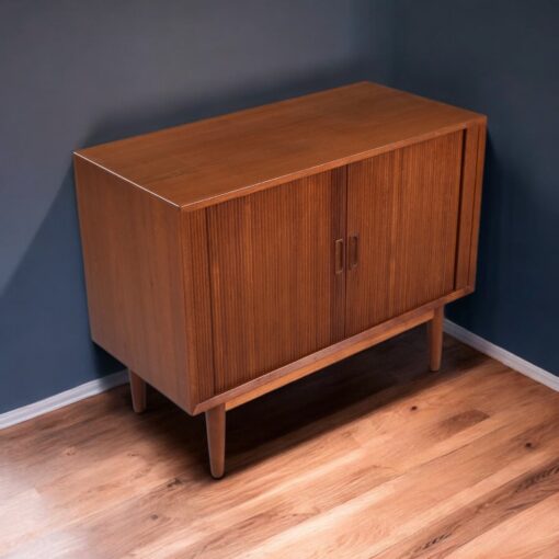 Lyby Mobler Danish teak tambour door credenza
