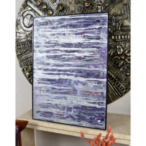 Goldberg 1960s New York School Purple and Silver Vertical Abstract Expressionist Painting