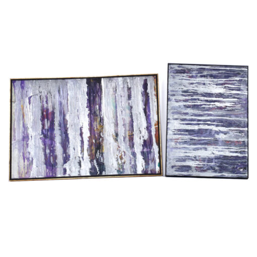 Vertical Goldberg 1960s New York School purple and silver Abstract Expressionist painting