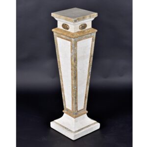 Tall Neo-Deco Tessellated Stone Pedestal, Attributed to Maitland-Smith