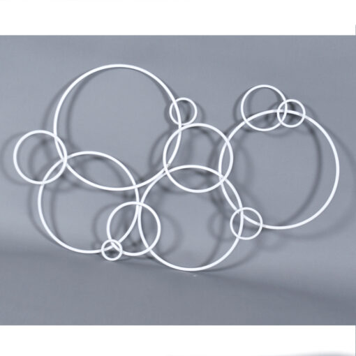 White circles metal wall art sculptures