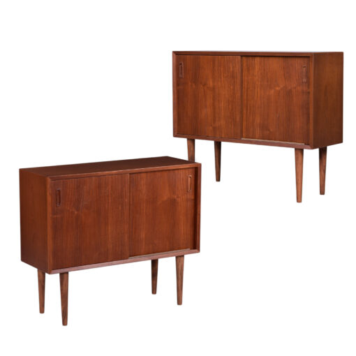 Lyby Mobler narrow Danish teak cabinet with sliding doors