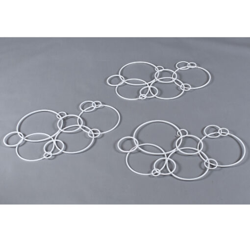 White circles metal wall art sculptures