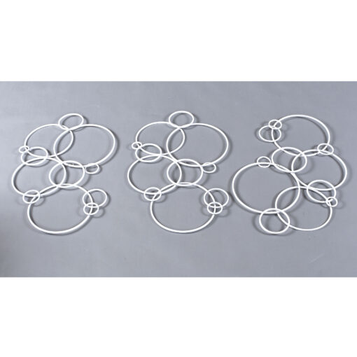 White circles metal wall art sculptures