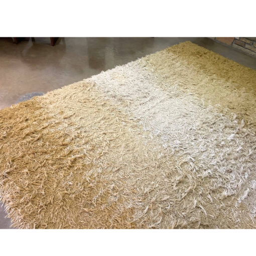 Svangstarya Beige Ombre Nearly 11 x 7 Swedish Wool Rya Rug - Image 10