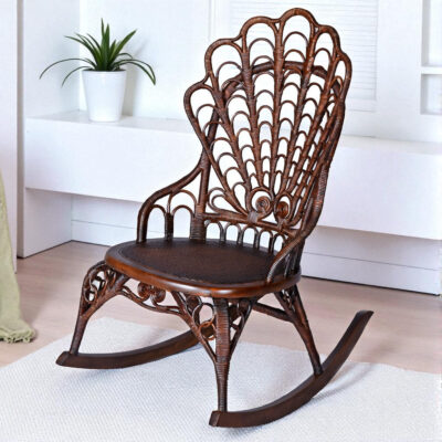1800s antique rattan rocking chair
