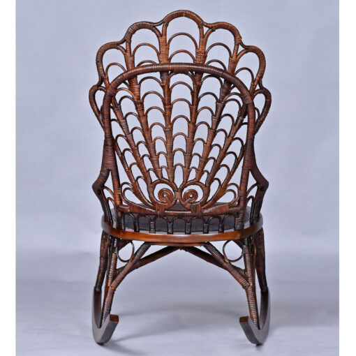 1800s antique rattan rocking chair