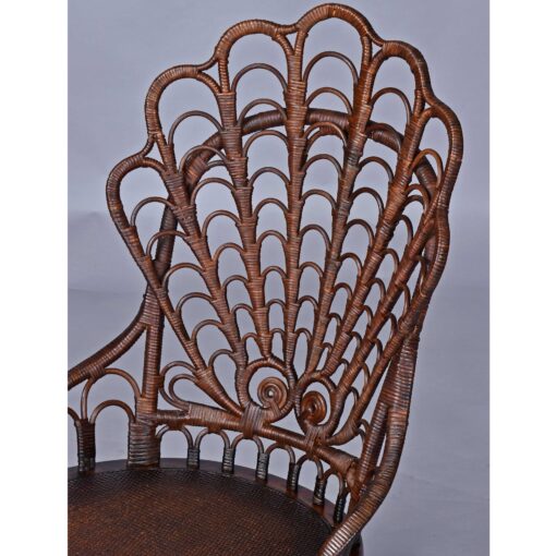 1800s antique rattan rocking chair