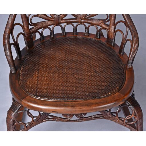 1800s antique rattan rocking chair