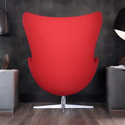 Red Arne Jacobsen for Fritz Hansen red Egg Chair with Ottoman