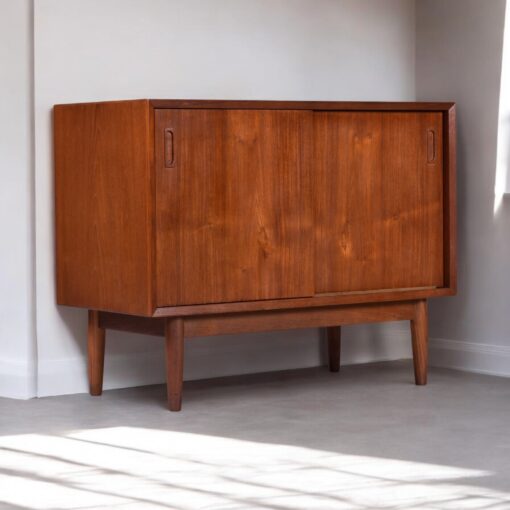 Lyby Danish teak sliding door cabinet