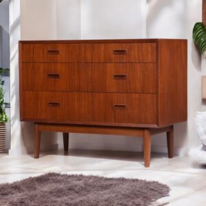 Danish Modern Teak Chest of Drawers by Lyby Mobler, 1960s Design