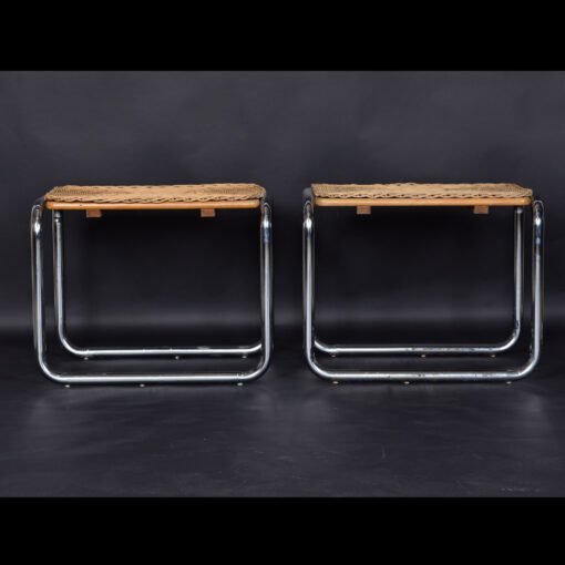 Martin Visser wicker and chrome end tables